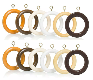 Anillas <span class=keywords><strong>de</strong></span> madera vintage lisas y económicas para cortinas pesadas, estilo bohemio, para colgar cortinas. - Product Image 2