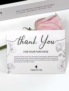 Diseño de logotipo personalizado Papel de arte impreso Tarjeta de agradecimiento de doble cara Tarjeta de agradecimiento de negocios personalizada por su pedido - Product Image 4
