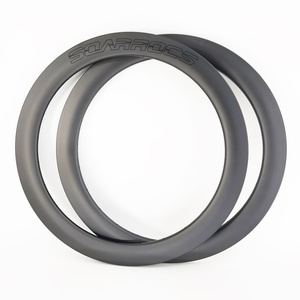 Soarrocs 700C จักรยานถนนคาร์บอนไฟเบอร์ลึก60มม. ลึก26มม. ขอบท่อกว้าง <span class=keywords><strong>ud</strong></span>/ 3K 20/24หลุม V เบรค - Product Image 1