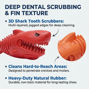 Juguete de Goma Personalizado para Perros, Resistente e Indestructible, con Forma de Tiburón, para el Cuidado Dental de Mascotas - Product Image 2