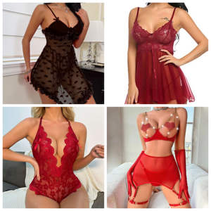 Sexy Durchsichtige Damenunterwäsche mit Offener Schrittpartie und Schleife - Product Image 4