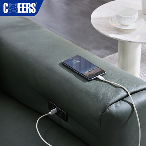 <span class=keywords><strong>MANWAH</strong></span> - Sofá Esquinero Chesterfield de Cuero Genuino Verde de Lujo, con Reclinación Eléctrica y Almacenamiento, Estructura Metálica, Gran Venta en Europa - Product Image 4