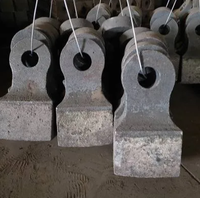 Tête de marteau de concasseur en acier au manganèse de haute précision, pièces de rechange réversibles résistantes à l'usure pour l'exploitation minière
