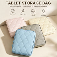 Housse de rangement matelassée pour tablette avec sangle de bagage, étui de voyage pour tablette, petit ordinateur portable, souris et accessoires 10-13 pouces