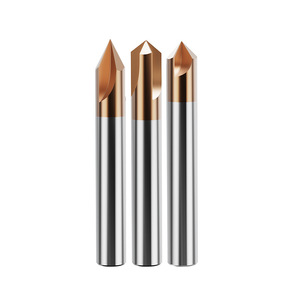 Herramienta de fresado de Control numérico CNC de <span class=keywords><strong>2</strong></span> flautas Zhuyi, cortador de biselado de acero, aleación recubierta de flauta <span class=keywords><strong>recta</strong></span> de 60 120 grados - Product Image 1