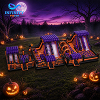 Château gonflable d'Halloween avec design citrouille et fantôme, aire de jeux commerciale pour enfants