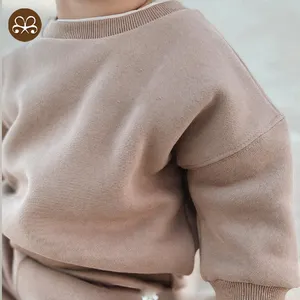 Kustom Mantel Bayi Bulu Domba Kualitas Tinggi Kaus Pullover Polos Katun Cerita Anak-anak Fleece Anak Laki-laki Perempuan