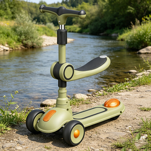 <span class=keywords><strong>Trottinette</strong></span> 3 en 1 pour enfants, 3 roues en PU avec LED, modes pédale et poussée, <span class=keywords><strong>trottinette</strong></span> multifonctionnelle de haute qualité pour garçons et filles - Product Image 1
