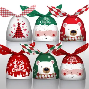 2023 Christmas Bunny Ears Candy Plastic Bag Cartoon Gift Bag