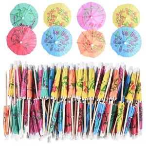 Vibrant 200-Pack Children's Manual Cocktail <b>Umbrellas</b> | Business Gifts Novelty Hawaiian Luau Tiki Parties Metal Wood - Product Image 1