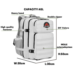 กระเป๋าเป้สะพายหลังยุทธวิธี Molle Mochila กระเป๋าเป้สะพายหลังกันน้ำกระเป๋าออกกำลังกายกระเป๋าเดินทางเดินป่า45L พร้อมที่ใส่ขวด - Product Image 3