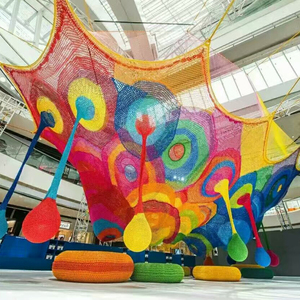 Grands filets d'<span class=keywords><strong>escalade</strong></span> en <span class=keywords><strong>corde</strong></span> arc-en-ciel pour enfants, pour aire de jeux intérieure - Product Image 1