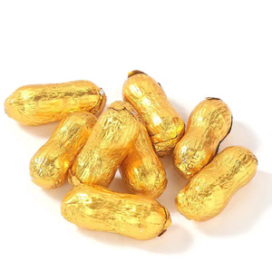 Envoltura de papel de aluminio dorado en forma de dinero Chocolate hecho a mano caramelo sólido con divertido diseño de monedas doradas fabricado con cuidado - Product Image 5