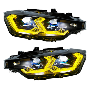 Faros Delanteros LED con Diseño OSS de Ojos Dorados para <span class=keywords><strong>BMW</strong></span> Serie 3 F30 F35 2013-2019, Proyector de Lente Láser Dual Directo, Conjunto de Faros DRL - Product Image 1