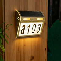 Lampe murale solaire LED étanche IP65 en ABS+PC avec détecteur de mouvement, éclairage de numéro d'adresse de maison, lumière de portail 6000K lumière du jour pour maison, jardin, bureau, porte