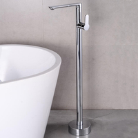 Robinet de baignoire moderne pour eau chaude et froide, en laiton chromé, monocommande, mitigeur de bain sur pied