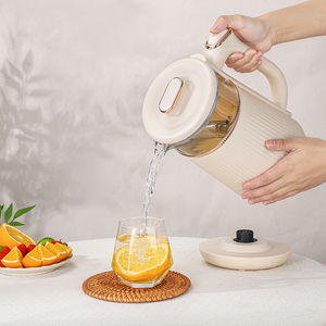 Nouvelle conception, bouilloire électrique sans fil 1200W à double paroi en verre borosilicate, arrêt automatique, capacité 1,2L, pour la maison et l'hôtel - Product Image 6