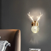À la mode et lumineux bois de cerf salon fond couloir applique acrylique chambre tête de lit Led applique murale