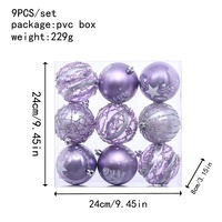 Lot de 9 Boules de Noël Multicolores Peintes à la Main, Assortiment d'Ornements de Noël pour Décoration d'Arbre, Vente en Gros pour les Fêtes