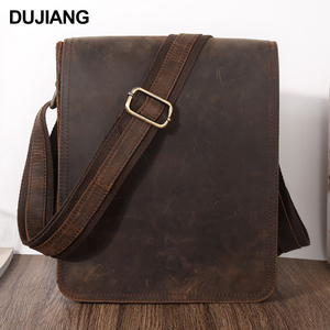 Sac à main décontracté en cuir véritable pour hommes Sac à bandoulière rétro plat en cuir de vachette - Product Image 4