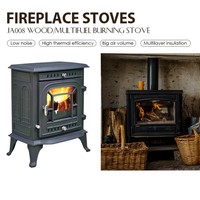 Fourniture en Chine Poêle à bois noir mat en fonte à combustion secondaire à haute température