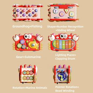<span class=keywords><strong>Cubo</strong></span> <span class=keywords><strong>de</strong></span> Actividades <span class=keywords><strong>Montessori</strong></span> 12 en 1 con Forma <span class=keywords><strong>de</strong></span> Cangrejo, Juguete Multifuncional para Niños Pequeños, Aprendizaje Temprano, Sensorial, con Luz y Música - Product Image 3