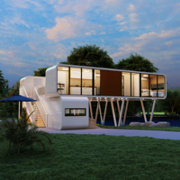Maison mobile à 3 chambres, 2 étages, prête à l'emploi, maison conteneur à deux étages avec étiquette privée personnalisée