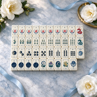 Jeu de Mahjong américain en acrylique, tuiles gravées double face, motifs Lune, Tarot, Lapin, Dragon, jeu de Mahjong de luxe personnalisé