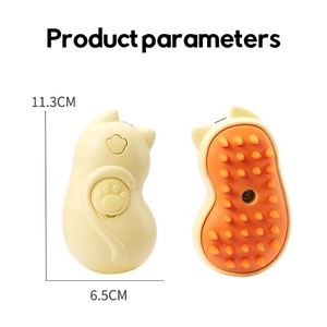 Custom Labels Pet Brush <b>Cat</b> Shape Hair Removal Electric Steam Brush for Pet - Product Image 2