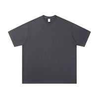 T-shirt basique uni pour homme, col rond, coupe oversize, épaules tombantes, personnalisable avec votre logo, en tissu épais, fabriqué en Chine