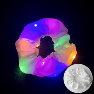 3 Modi Led Licht Lichtgevende Satijn Elastisch Haar Scrunchies Stropdassen Gloeien Donkere Haaraccessoires Voor Casual Feestgelegenheden-Halloween - Product Image 5