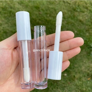 JANCY Gói 6Ml <span class=keywords><strong>Big</strong></span> Wand Trắng Hồng Rỗng Rõ Ràng Tùy Chỉnh Son Bóng Ống Với Bàn Chải Lớn Applicator - Product Image 5