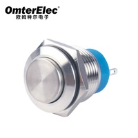 28A Type d'anneau unipolaire normalement fermé normalement ouvert 2 points bombés vert illuminé LED interrupteur à bouton-poussoir en métal