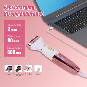 RF-9001 Appareil d'épilation électrique 4-en-1 pour femmes, pour les bras, les jambes, les aisselles et tout le corps, recharge USB, utilisation en camping-car, lavable - Product Image 6