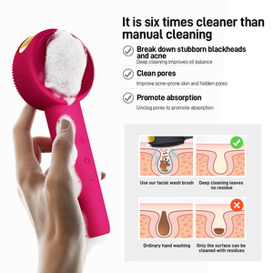 Juego de cepillos eléctricos profesionales de limpieza facial IPX7 exfoliante vibratorio sónico impermeable para limpieza profunda y eliminación de maquillaje - Product Image 3