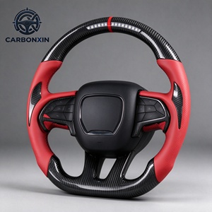 Volante Deportivo Personalizado de Cuero y Fibra de Carbono con LED para Dodge Charger SXT RT Challenger SRT Hellcat Scat Pack 2016-2020 - Product Image 3