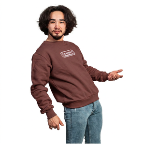 Sweat-shirt à col rond pour femme IMRON, doublé, 100% coton, tricoté, manches longues, imprimé HD sur le devant, uni, style décontracté pour l'hiver, le printemps et l'automne - Product Image 1