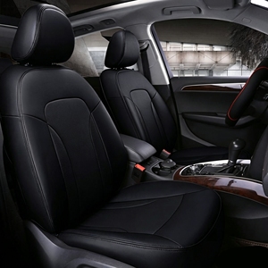 Nouvelle conception personnalisée 360 °   Coussins de siège de <span class=keywords><strong>voiture</strong></span> tout compris pour Audi Q5 2010-2024, 11 pièces, housses de siège en cuir PU, noir pur - Product Image 2