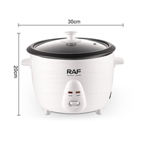 Autocuiseur RAF R.0102 1.8L 700W avec cuve intérieure antiadhésive en aluminium, couvercle en verre, fonction maintien au chaud, nettoyage facile, corps blanc, pour cuisine domestique