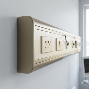 Unité de tête de lit d'hôpital MEDEASE avec sortie d'oxygène, équipement médical manuel pour gaz, lampe de lecture LED, longueur personnalisable, en alliage d'aluminium - Product Image 3