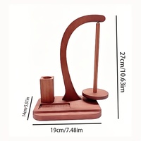 Soporte Moderno de Madera para Hilos con Ranura de Almacenamiento y Soporte para Teléfono, Organizador de Escritorio para Herramientas de Ganchillo y Tejido