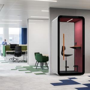 Contemporary Acoustic Office Booth Single Seat Soundproof Pod for Open Office Areas - Product Image 2