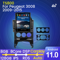 Autoradio MEKEDE Android 11 8+128G DSP pour Peugeot 3008 2009-2015 4G ADAS DVR Écran partagé IPS Écran multimédia de voiture