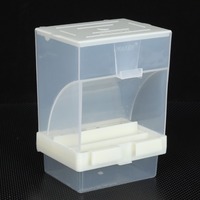 Mangeoire automatique pour oiseaux en plastique avec système anti-éclaboussures, capacité de 5 L, pour utilisation en cage intérieure, design rectangulaire