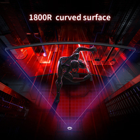 Monitor Gaming Profesional Curvo de 24 Pulgadas, 75Hz, Tipo VA 1k, Relación de Aspecto 16:9, Tiempo de Respuesta de 5ms, Brillo de 300cd/m, 1 Año de Garantía, para Escritorio