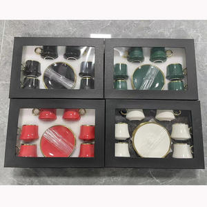 Nuevo Juego de Tazas y Platos de Porcelana Estilo Europeo, Ecológico, de Alta Calidad, con Borde Dorado, 6 Tazas, 6 Platos, 12 Piezas, en Caja de Regalo Empresarial - Product Image 5