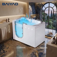 Baignoire de Luxe Monoplace avec Douche Intégrée, Jacuzzi en Acrylique, Massage, Écologique, Facile à Installer pour Personnes Âgées et Bébés (Utilisation Spa)