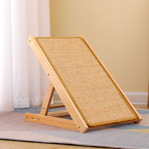 Jouets personnalisés pour chat, planche à gratter pliable en bois naturel avec tampon en sisal - Product Image 2