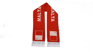 Écharpe drapeau MALTE Vente en gros de produits d'encouragement pour le football personnalisés Écharpe drapeau national pour les fans Écharpes à pompons Châle - Product Image 4