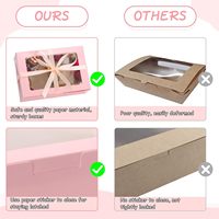 Boîte à gâteaux et à beignets délicats roses, boîte à collation avec fenêtre en relief, papier artisanal recyclé biodégradable, couleur personnalisable, boîte cadeau